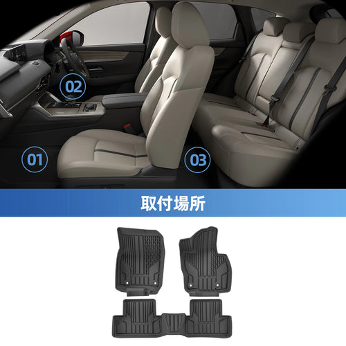 Alfombrillas protectoras para Mazda CX-60 Serie KH 2022-2024. Accesorios para el maletero. Solo se ajustan al lado derecho.