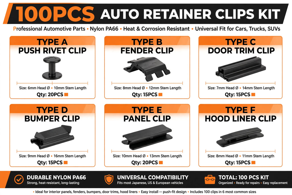 Kit Clips Plásticos Universales Vehículo